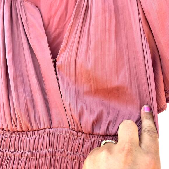 Anthropologie The Somerset Maxi Dress Satin Pink Rose XS Small Wedding - Picture 9 of 11